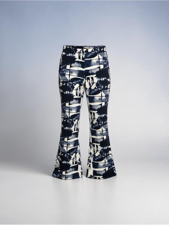 Kate & Mallory Pants - Kate & Mallory Abstract Abstract Brushstroke Print Flare Leg Bell Bottom Pants